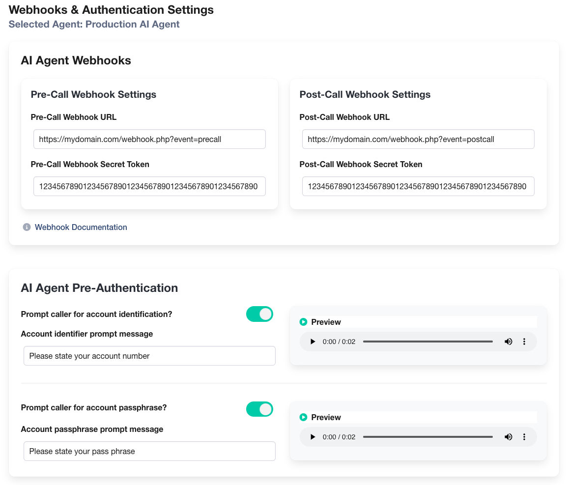 Webhooks & authentication